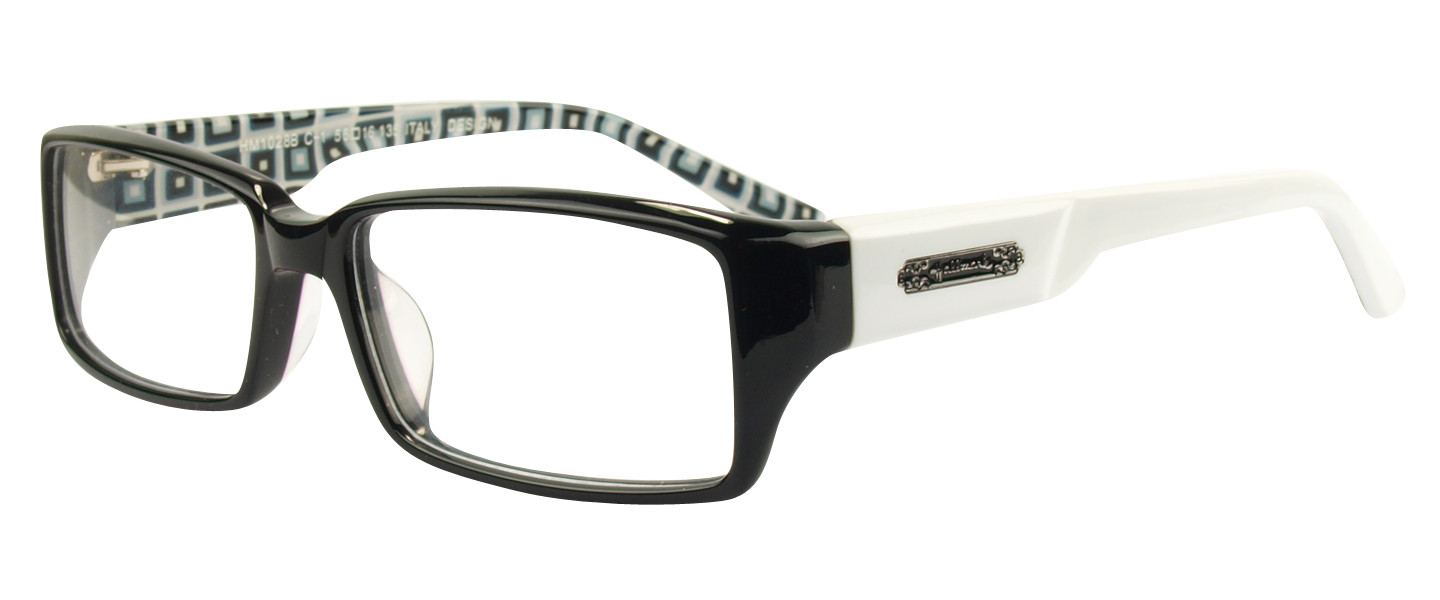 HM1028 Black/White Cheap Eyeglasses